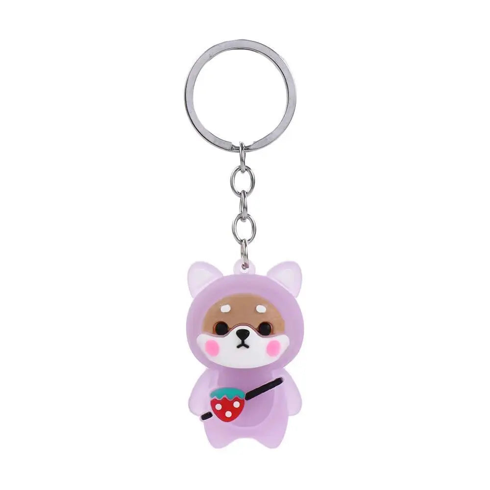 Boy Girl Gift Doll Bear Pendant Bag Key Chain Shoulder Bag Keychain Flashing Light Keychain Doll Pendant Key Rings Zpaxo purple