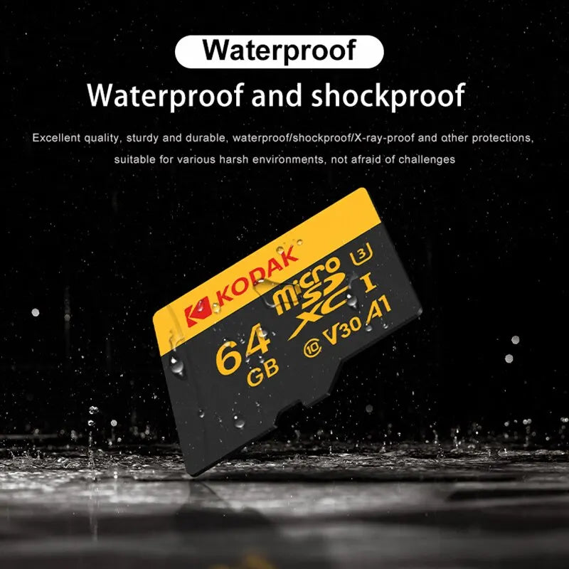 Kodak Micro SD Card 32 64 128 256GB U3 A1 V30 Class 10 High Speed TF Card for Gaming Phone Camera Drone Dash Cam with SD Adapter Zpaxo