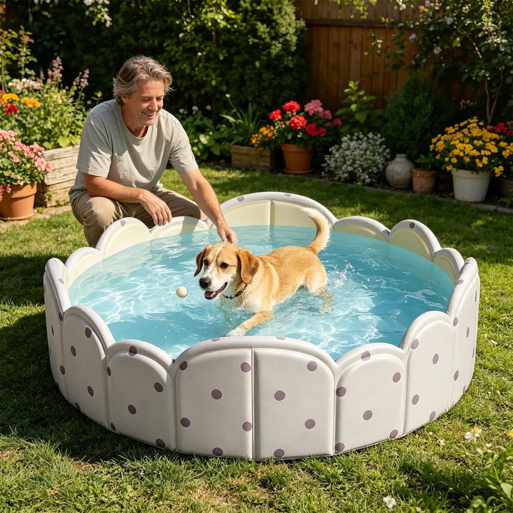 Foldable Non Inflatable Pet Pool Portable PVC Bathtub Anti Slip