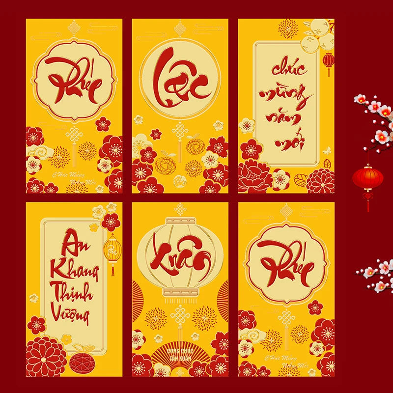 6pcs New Year Red Envelope Horse Year Red Envelope Chinese Spring Festival Hongbao Lucky Money Pocket 2026 New Year Decorations Zpaxo B12