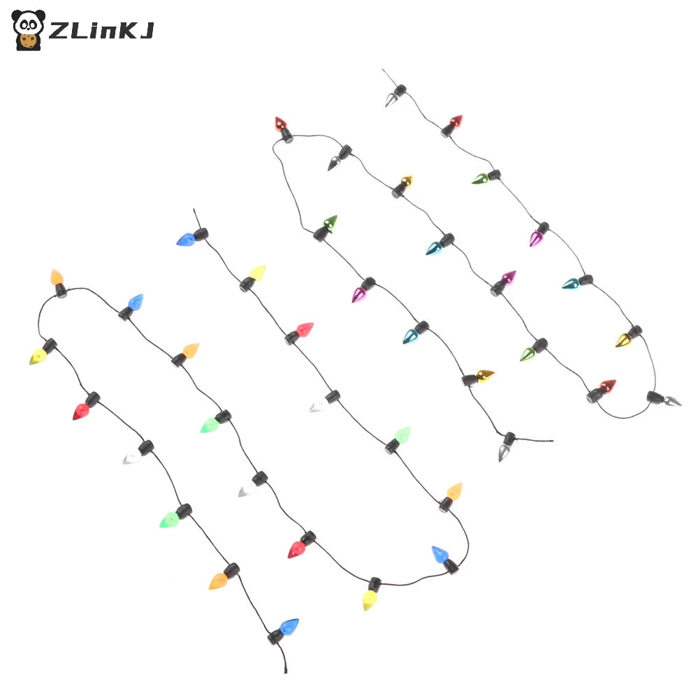 ▶1/12 Dollhouse Lamp Miniature 0.5m A String Of Multi-coloured Plastic Christmas Lights Doll House Decorating Props Zpaxo