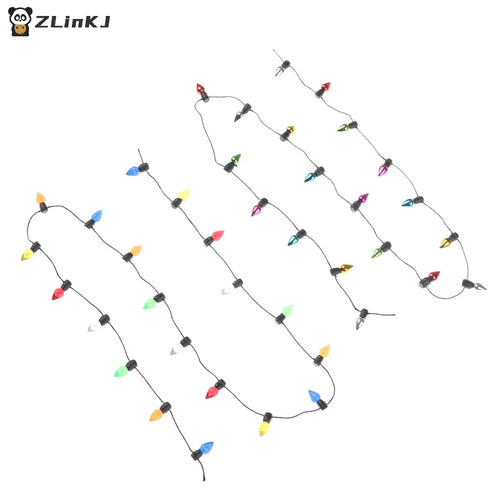 ▶1/12 Dollhouse Lamp Miniature 0.5m A String Of Multi-coloured Plastic Christmas Lights Doll House Decorating Props Zpaxo