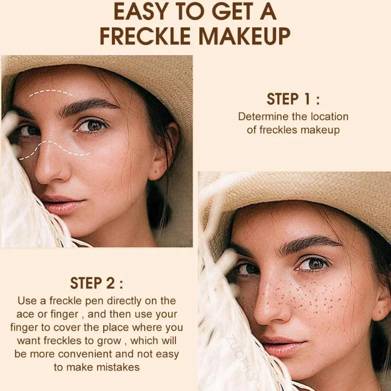 1 Natural Simulation Freckle Stamp Pen Waterproof Lasting Brown