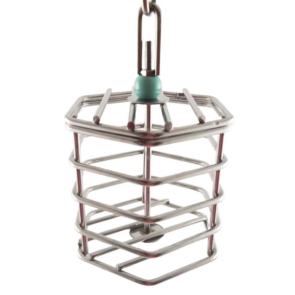 Stainless Steel Hanging Food Cage Pet Birds Parrots Squirrels Macaws