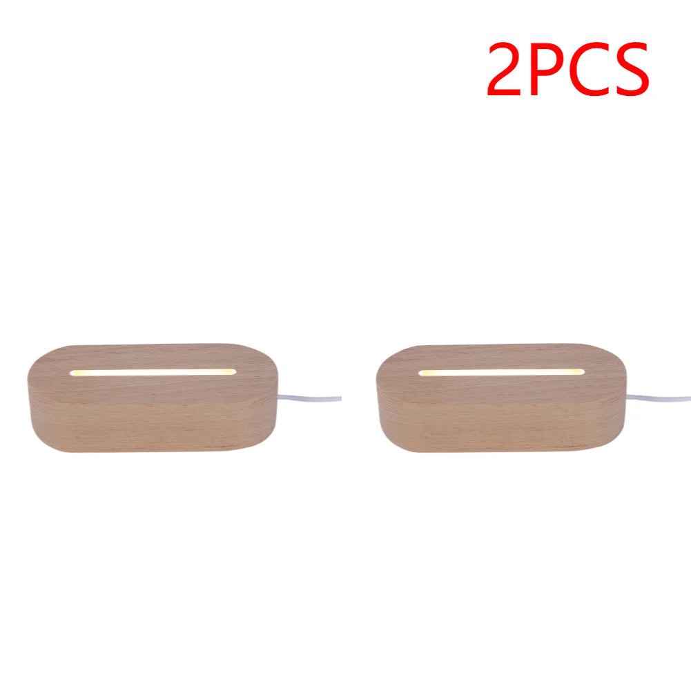1- Oval Wooden LED Light Display Luminous Base Resin Letter Lamp Zpaxo 2PCS