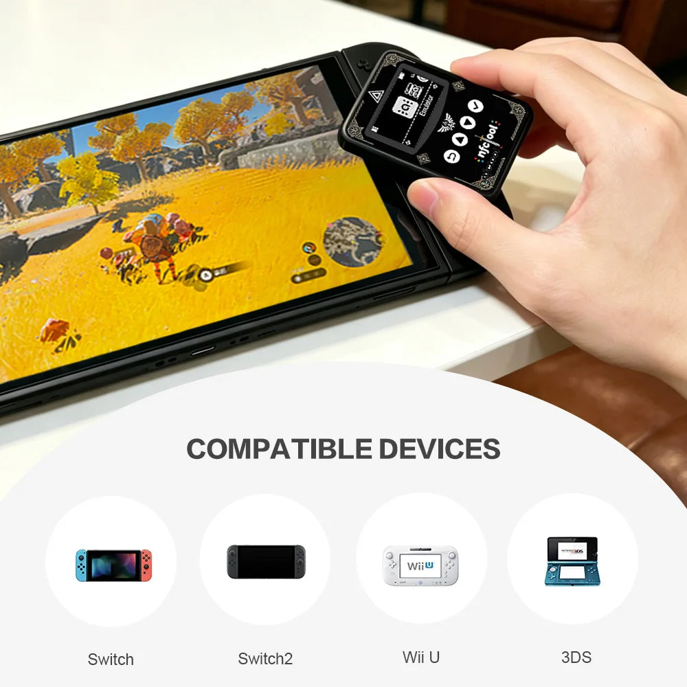 New Button-Operated Edition Smart NFC Pixl.Js Simulator For Switch/Switch 2/3DS/Wii U Support 14 Languages & OLED HD Screen Zpaxo