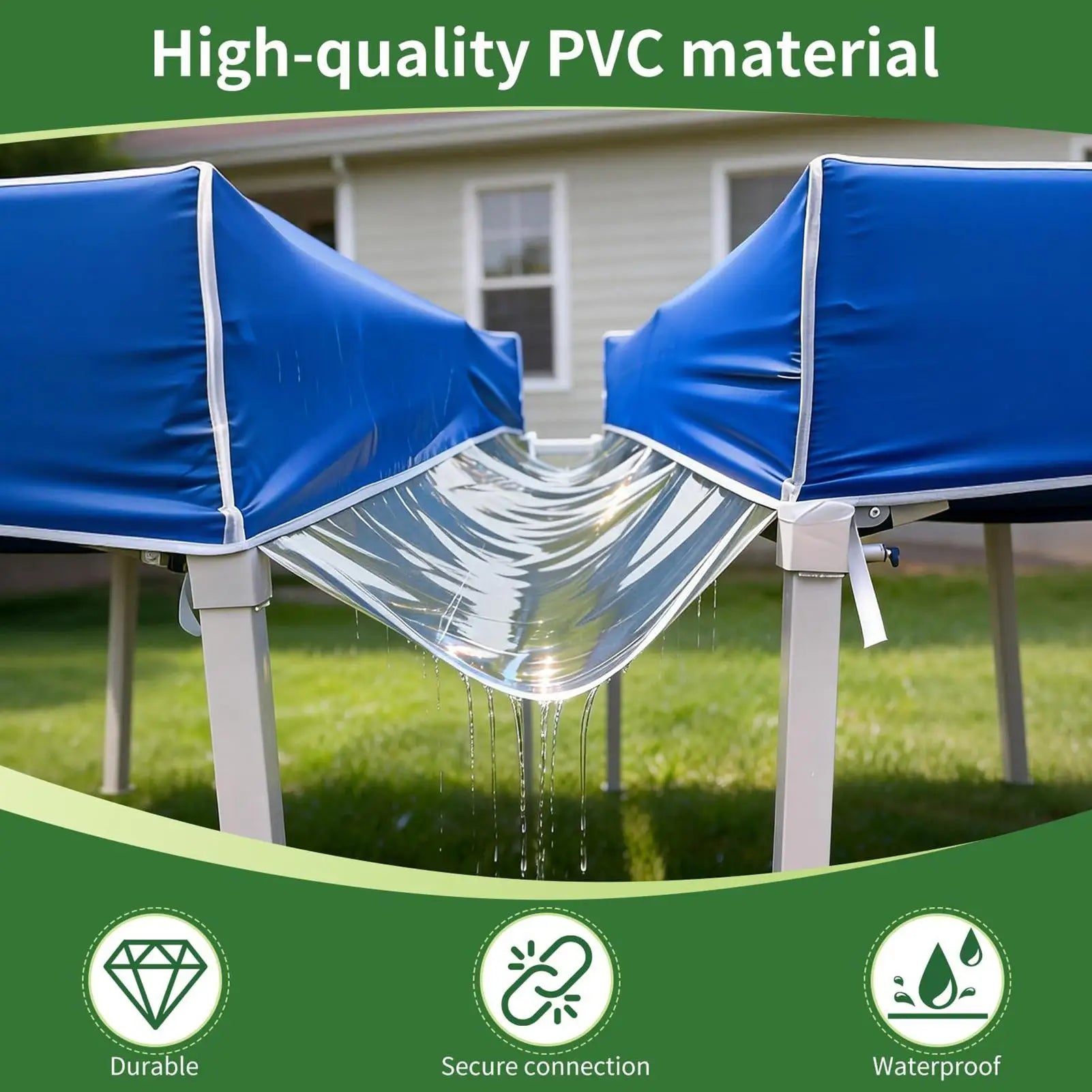 Rain Gutter Canopy Tent Detachable Transparent Instant Accessory