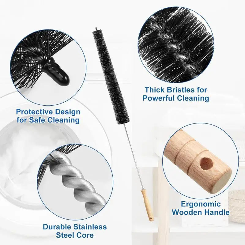(2-Pack)3-in-1 Dryer Vent Cleaner Kit with - Duty Lint/Crevice/Washing Brushes , Kitchen & Laundry, No Power, Nylon Bristle Zpaxo