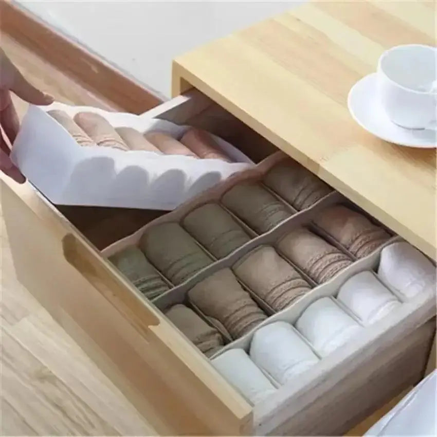 1 Underwear Sock Organizer Box 5 Compartment Clear Stackable Drawer
