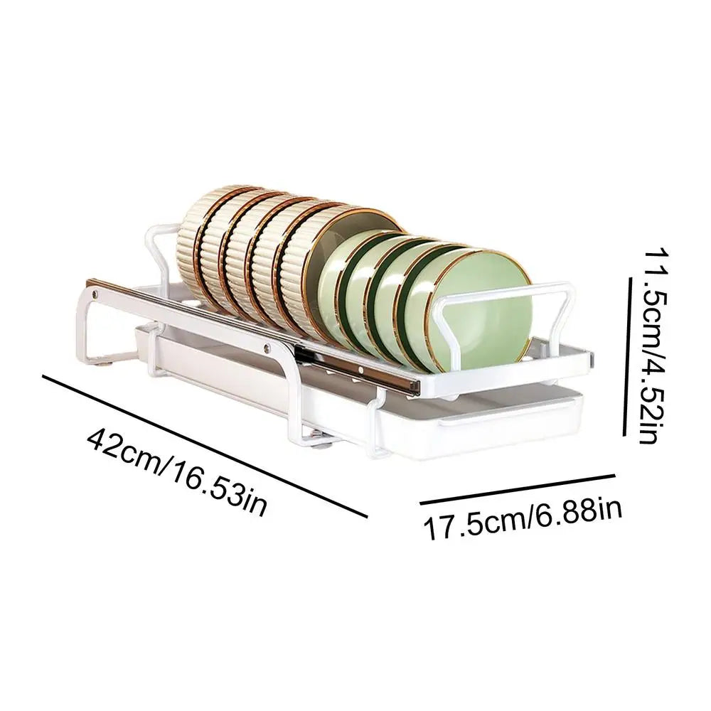 Sliding Dish Rack Kitchenware Storage Shelf Kitchen Drying Cabinets