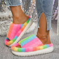 2025 Women Slippers Lightweight Indoor Slides Open Toe Flat Heel Warm Zpaxo MULTI 36-37