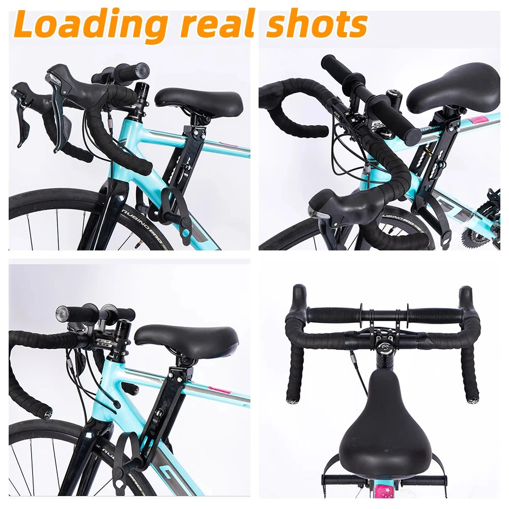 Adjustable Kids Front Bike Seat Universal Child Safety Saddle with Handlebar Pedals Quick Release Mount Parent-Child Cycle Seat Zpaxo