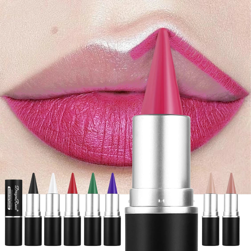 Matte Lip Liner, Long-Lasting, Automatic Rotating Wax Texture, Suitable for All Skin Types, Multi-Purpose, Suitable for Eyeliner, Holiday Parties, Lipstick Zpaxo