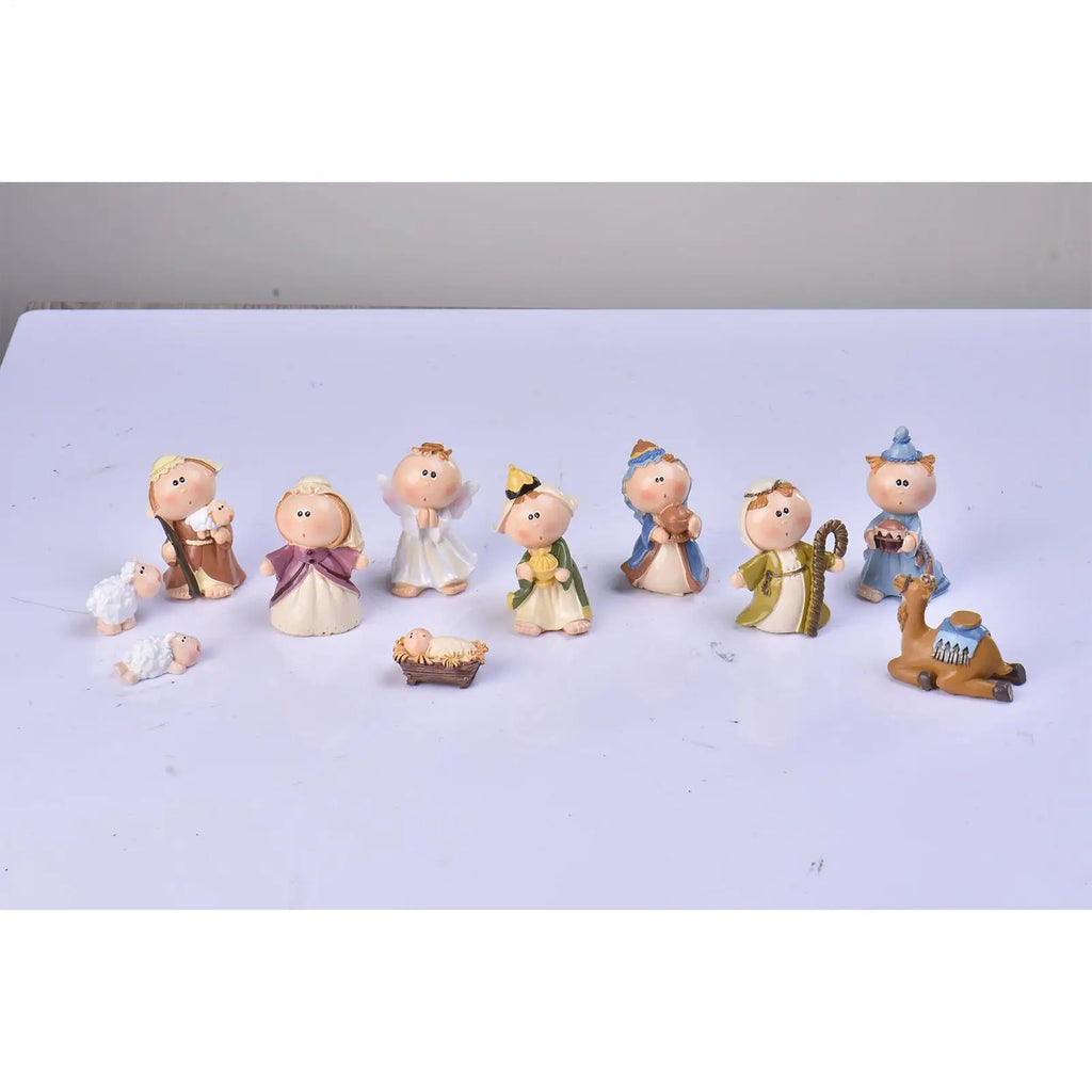 Christmas Nativity 11 Miniature Scene Figures Home Decor Indoor