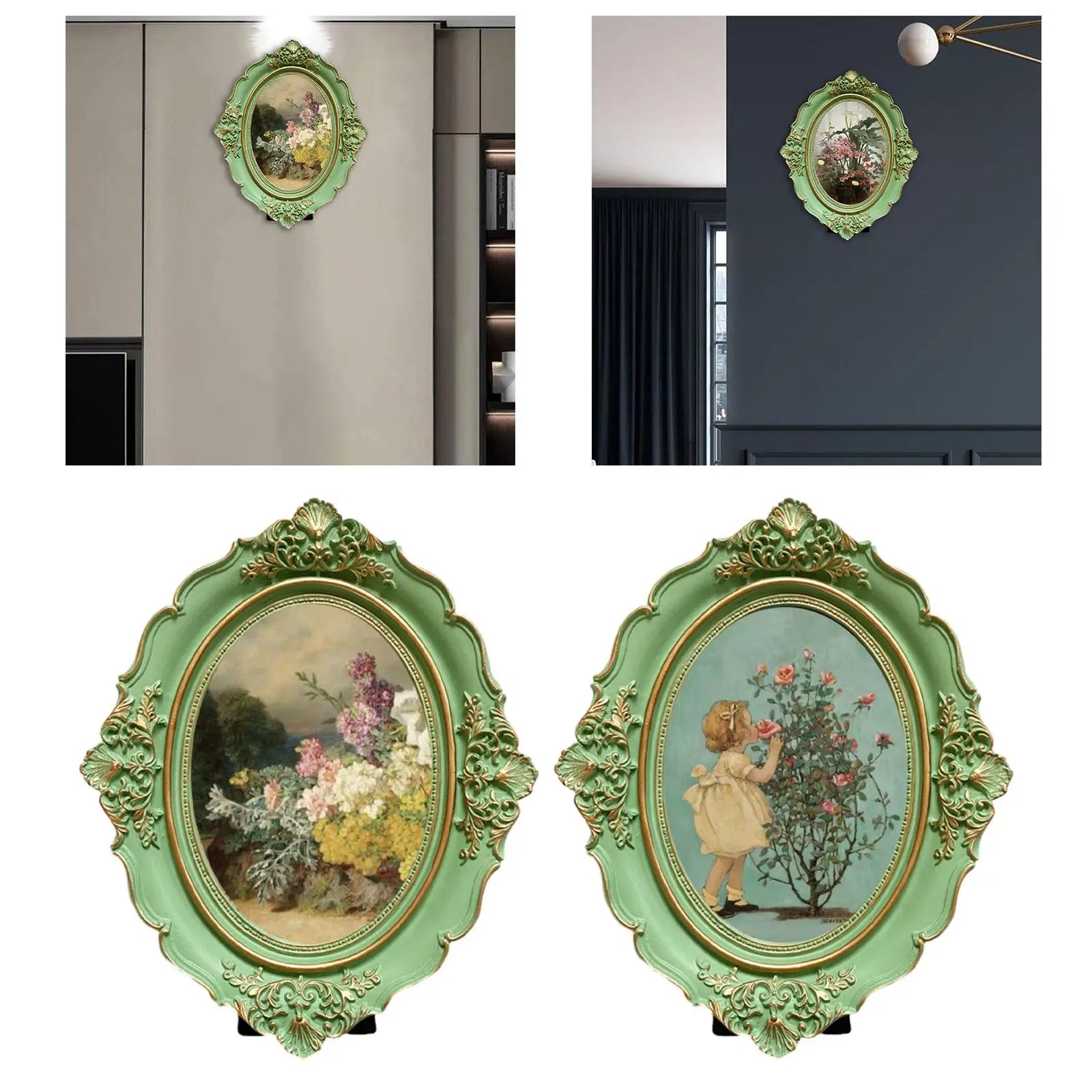 Picture Frame Resin Antique Photo Gallery Art Photo Frame Photo Display Holder for Bedroom Wall Living Room Table Home Decor Zpaxo
