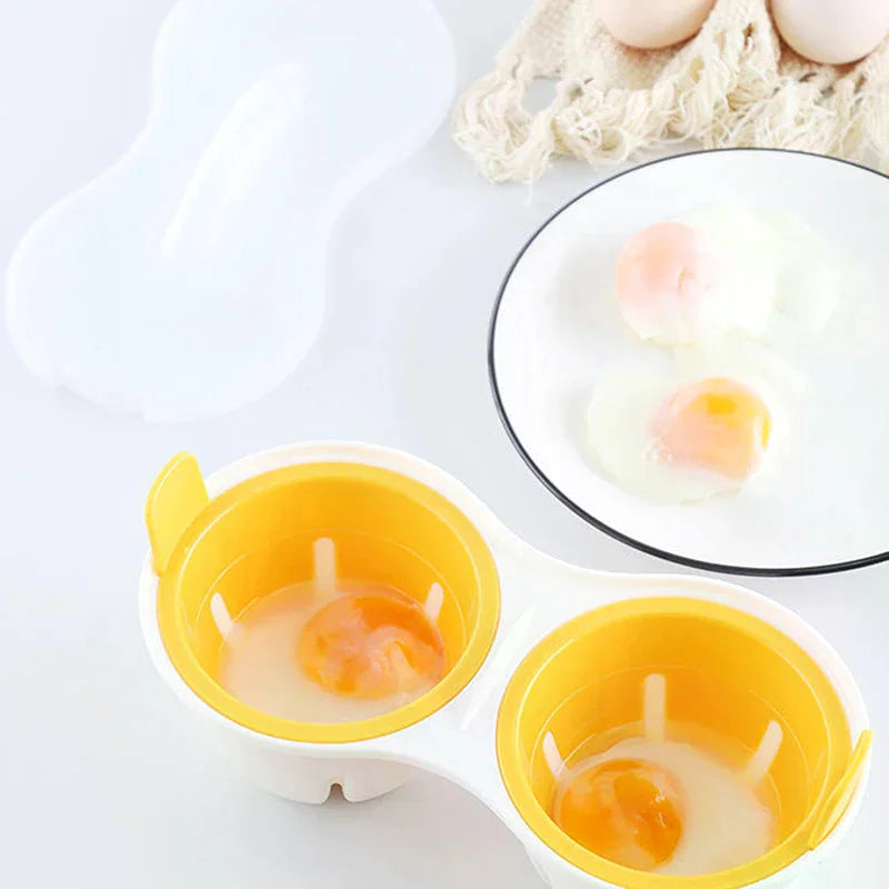 Silicone Egg Cooker 1/2 Cavity Microwave Egg Poacher For Boiled Eggs And Poached Eggs Kitchen Cooking Gadgets Poached Egg Cups Zpaxo