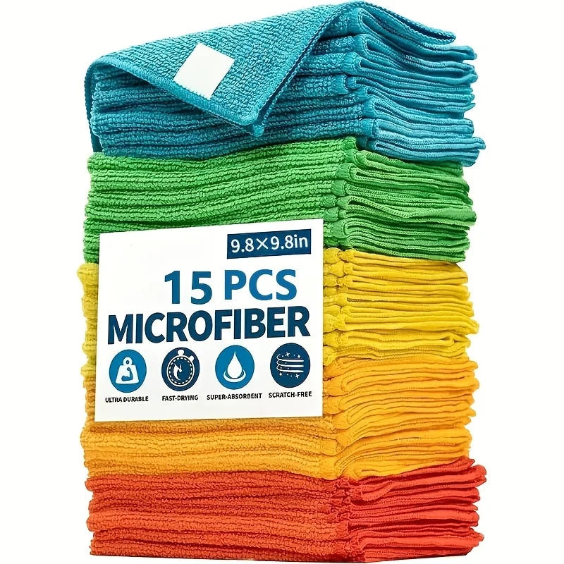 15pcs Multi-Purpose Cleaning Towel Set, Reusable Quick-Drying Towels, Multi-Purpose Water Absorption| Home, Kitchen, Living Room Zpaxo Random color-15pcs