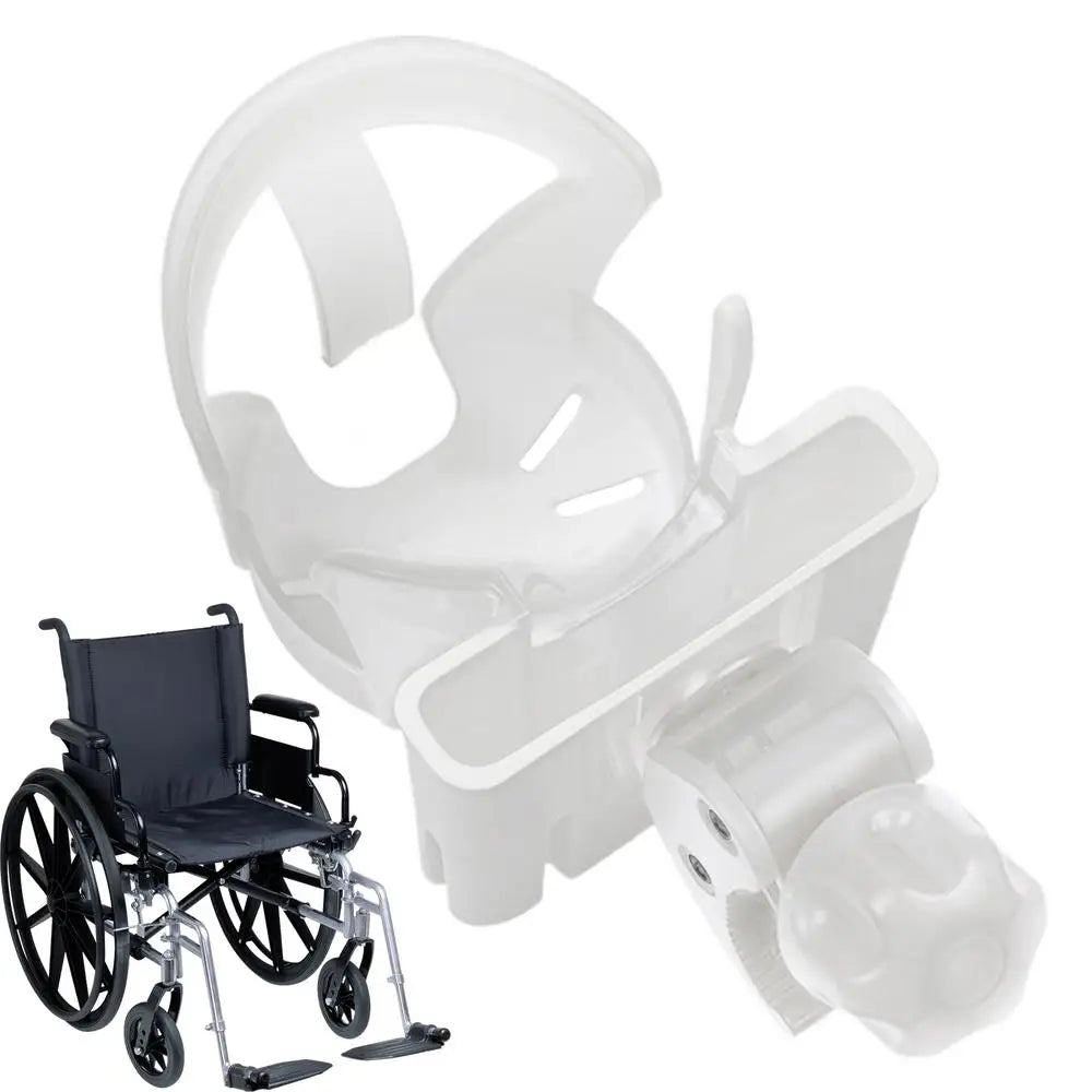 Cup Holder For Walker Drink Holder Scooter Water Bottle Cage 360 Rotatable 2-in-1 Storage Organizer Non-Slip For Wheelchair Zpaxo White United States