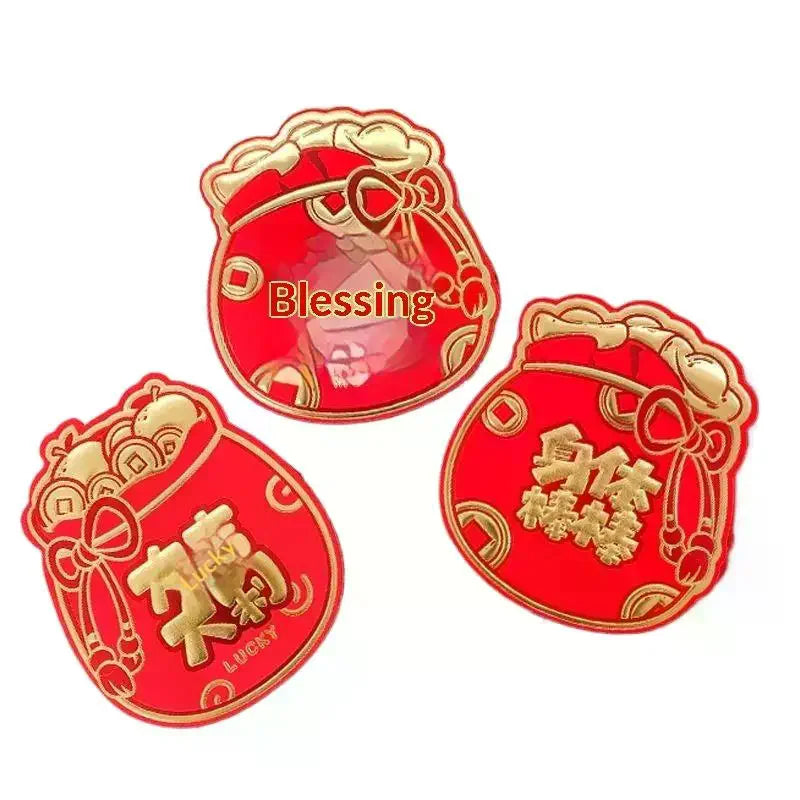 6pc Chinese New Year Red Envelopes Supplies Spring Festival Lucky Money Pockets Decor Spring Festival Supplies Fuzi Red Envelope Zpaxo