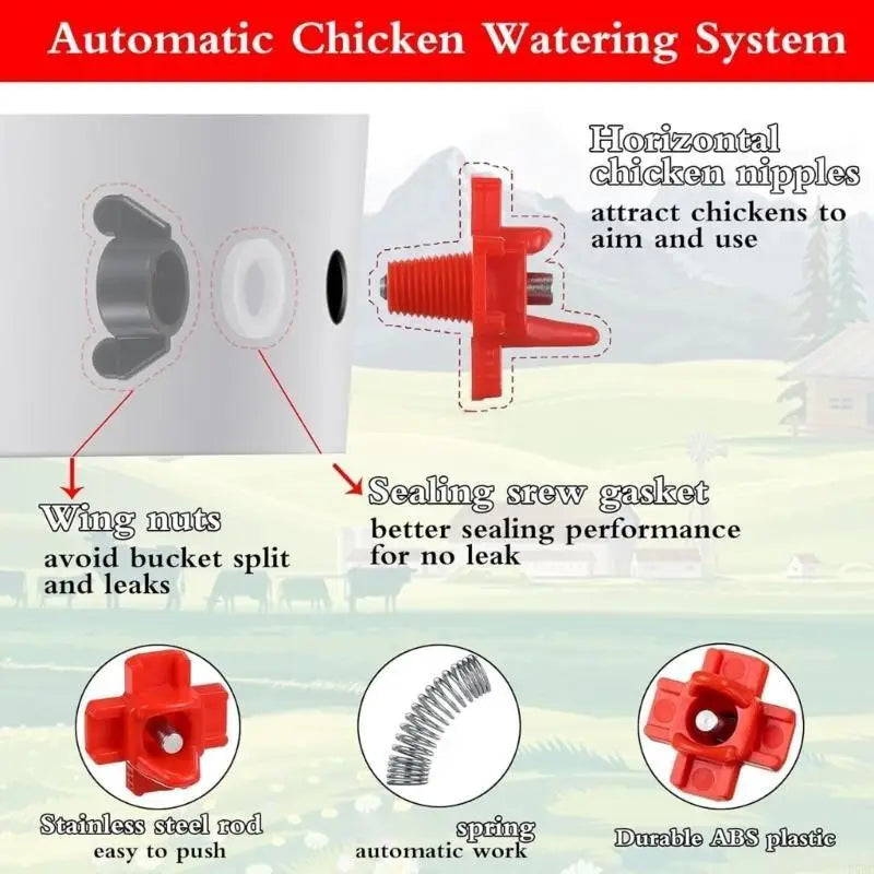 Durable Chicken Drinker Watering Device Flexible Mounting Saves Time And Water Zpaxo