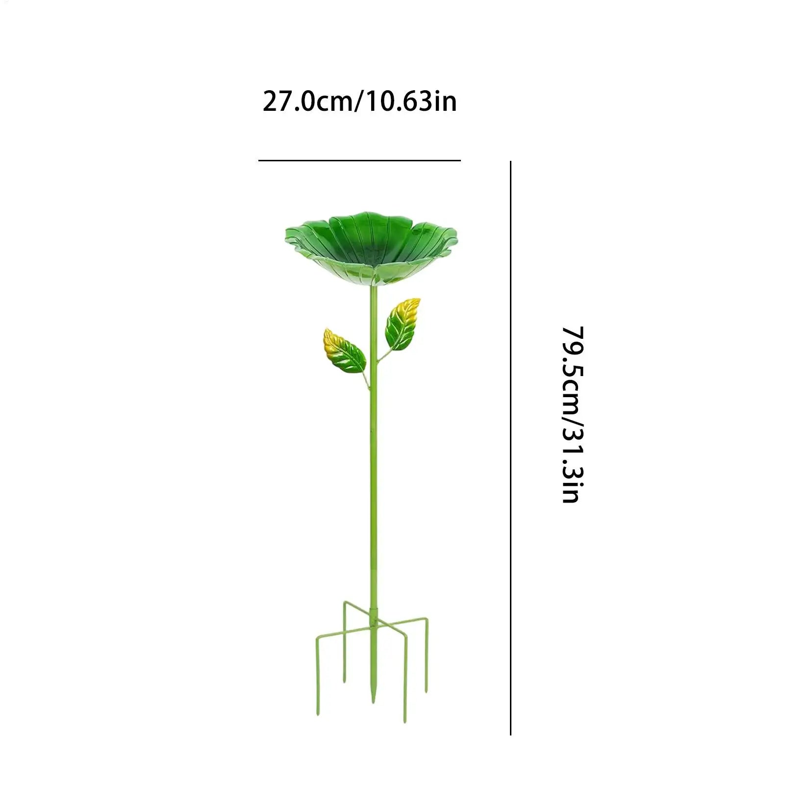 Bird Bath Flower-shaped Colorful Metal Stakes Birdbath Outdoor Garden