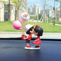 Home Decor Car Ornaments Resin Cartoon Cartoon Couples Model Toys Creative Cute Kiss Balloon Action Figure Men and Women Zpaxo N