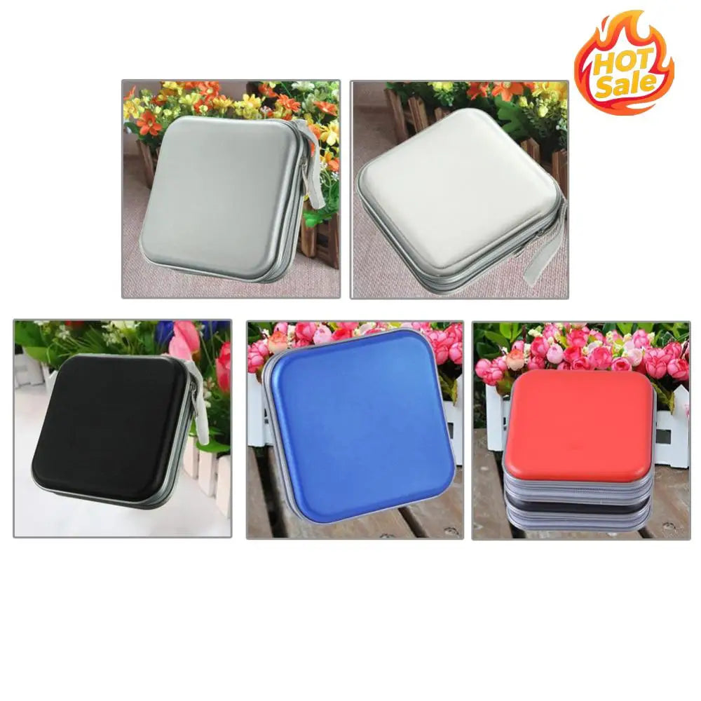 Portable 40Pcs Disc CD DVD Wallet Storage Organizer Case Boxes Holder CD Sleeve Hard Bag Album Box Cases with Zipper Zpaxo
