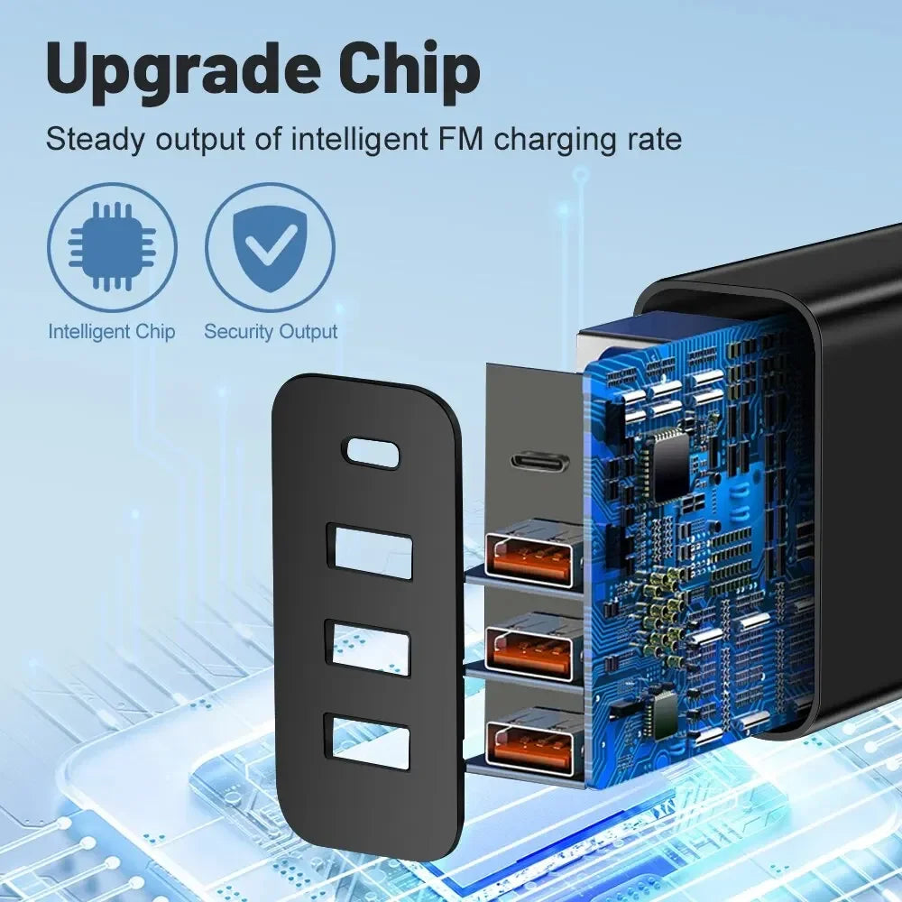 Total 48W Multi-Port USB PD Wall Charger Adapter for Xiaomi iPhone 13/12 Samsung Mobile Phone Plug-In Charging Zpaxo