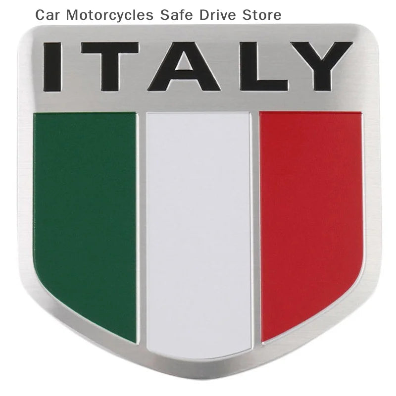 CMAluminum 3D Metal ITALY Italian Flag Sticker Emblem Badge Decal Car