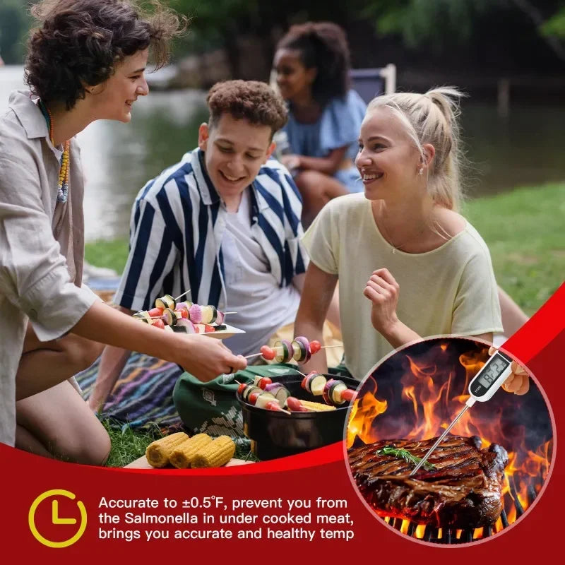Stainless steel probe cooking food, barbecue stove, water, milk, oil, liquid meat, digital kitchen thermometer kitchen tools Zpaxo
