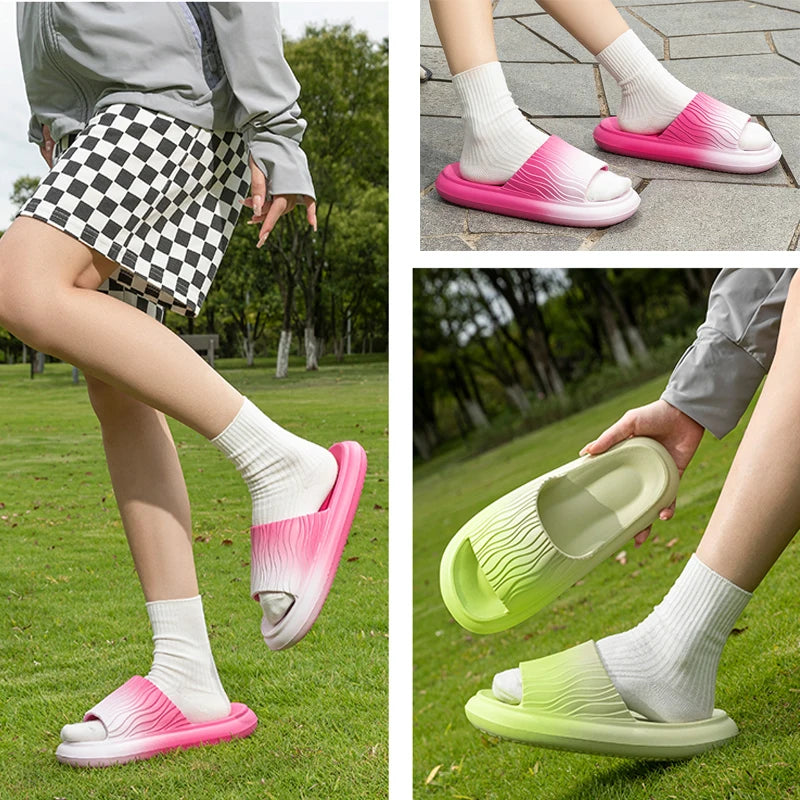 Summer Thick Sole Slippers Men Women EVA Soft Bottom Indoor Home
