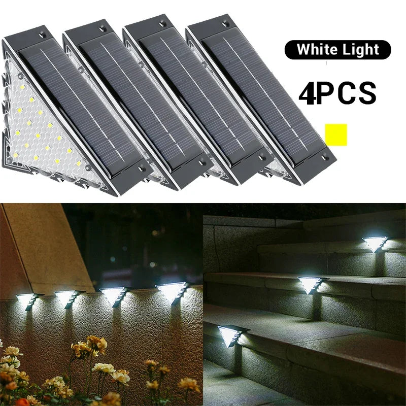 Solar Step Lights Outdoor IP45 Waterproof LED Stair Deck Patio