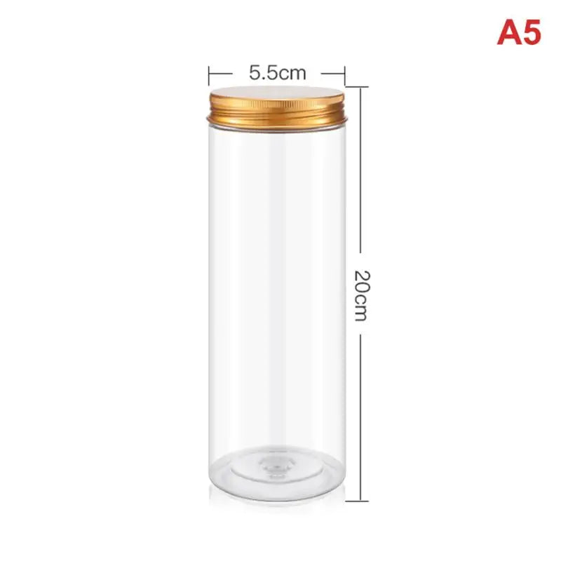 CMAluminum Lid Sealed Jar PET Plastic Food Grade Storage Transparent Zpaxo A5