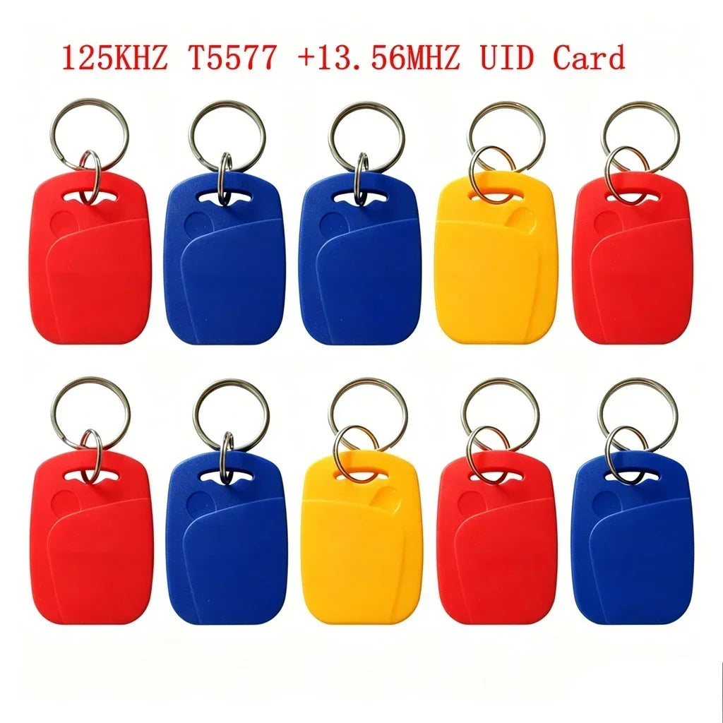 1 Dual Chip Frequency RFID Keyfob 125KHZ T5577 13 56MHZ UID Zpaxo 10pcs Mixed