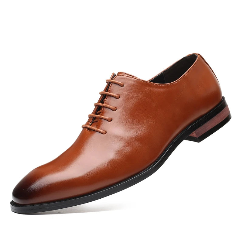 Mens Black Leather Oxford Shoes Lace Up Formal Dress Comfortable Non Zpaxo 6288 Brown 37 China Mainland