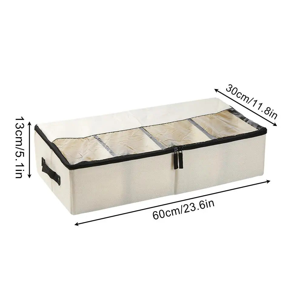 Under Bed Storage Foldable Clear Lid Handles Bins Closet Bedroom