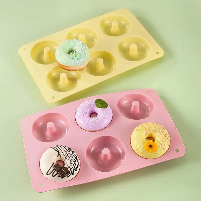 6-Cavity Silicone Donut Mold – Non-Stick Baking Mold Silicone Baking Mold Zpaxo