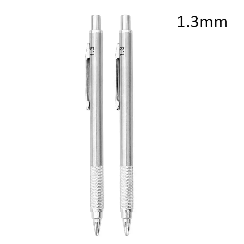 Mechanical Pencil 0.3 0.5 0.7 0.9 1.3 2.0mm 3.0mm Low Center of Gravity Metal Drawing Special Pencil Office School Art Supplies Zpaxo 2Pc Pencil 1.3mm