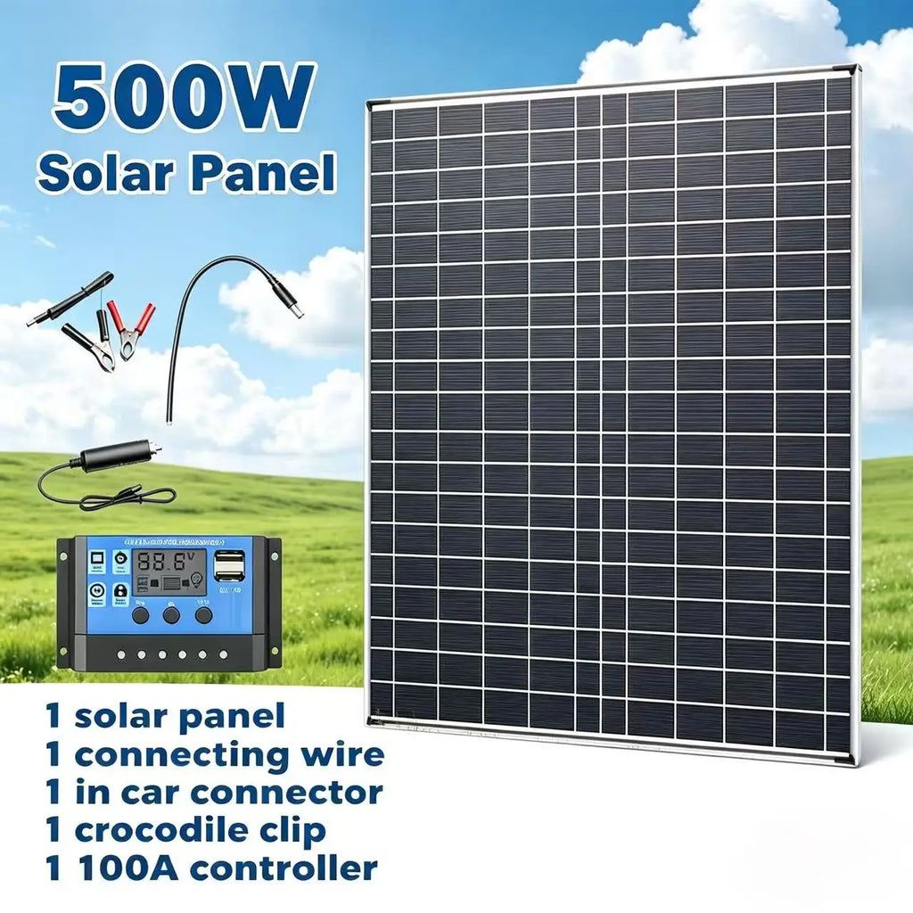 500W-1000W Portable Solar Panel 12V Battery Charger 100A MPPT Zpaxo