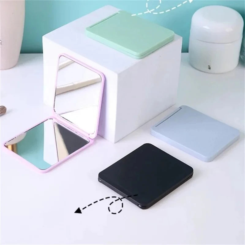 Mirror Foldable Makeup Mirror Portable Double-Sided Mirror Student Dormitory Desktop Small Gift Mini Pocket Mirror Home Decor Zpaxo