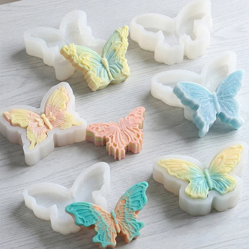 3D Butterfly Candle Silicone Mold DIY Aromatherapy Soap Craft Ornament Wax Mousse Cake Decorating Chocolate Fondant Mold Zpaxo