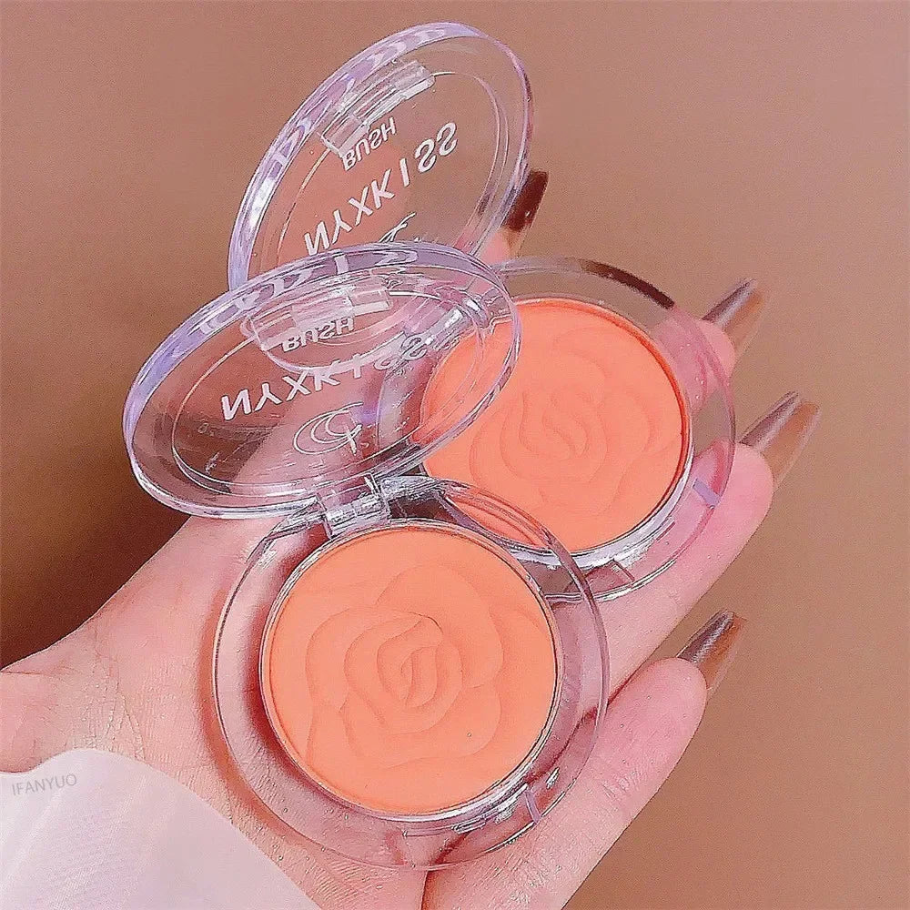 Single Matte Embossed Petal Blush Palette Peach Cream Pink Orange Zpaxo
