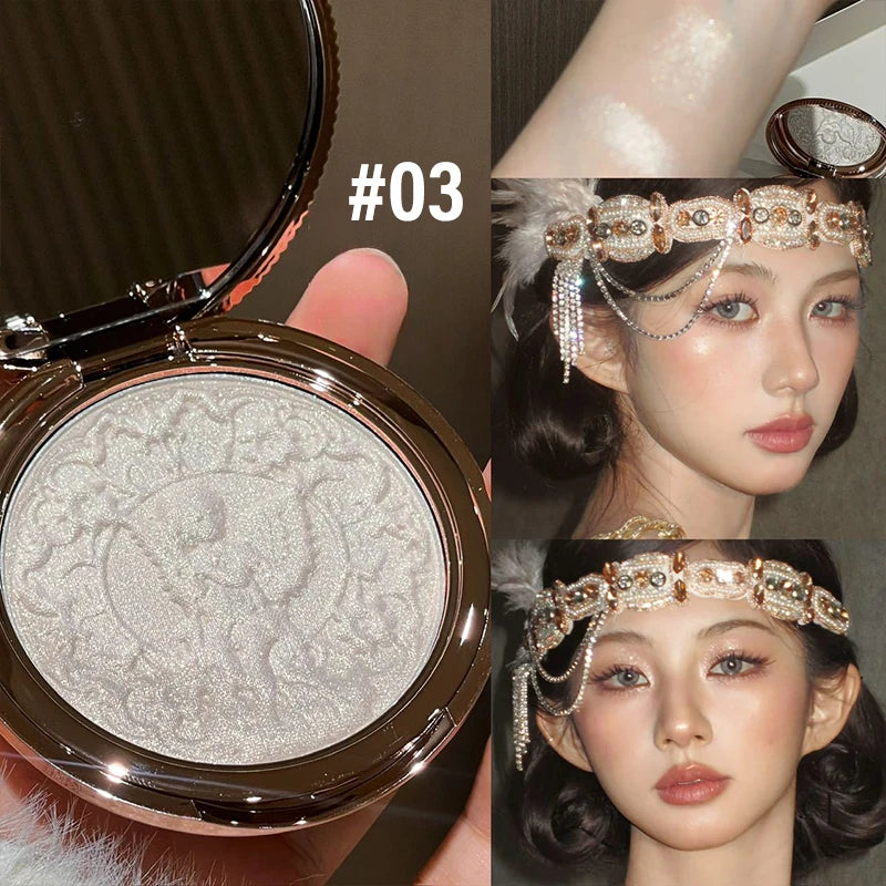 Little Angel Relief Shimmer Diamond Highlighter Palette Lasting Fine Pearly Glitter Powder Natural Brighten Contour Makeup Zpaxo 03
