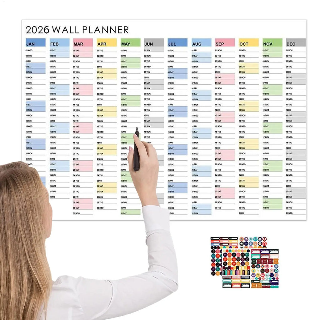 2026 Wall Calendar Yearly Planner Poster Decorative Planning Schedule