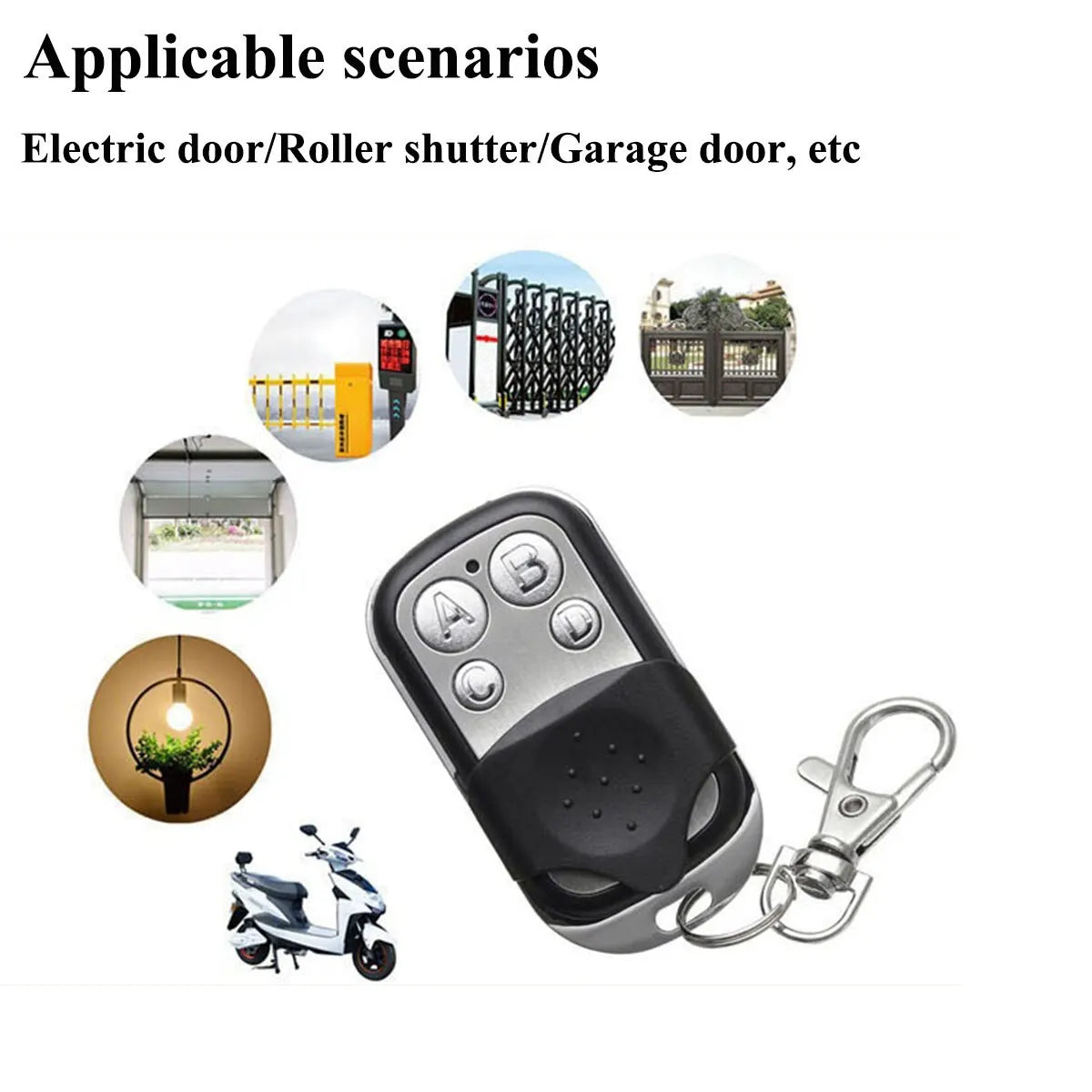 433MHz Remote Control 4CH Car Key Garage Door Gate Opener Duplicator Zpaxo