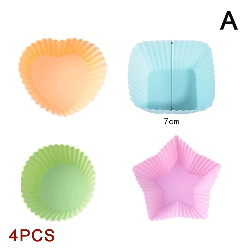 Silicone Muffin Cup Round Rectangular Paper Cake Baking Liner Zpaxo A random