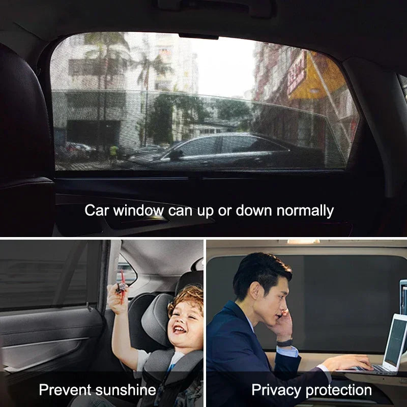 Car Side Window Sunshade – UV Mesh Curtain 2-Pack | SUV & Car
