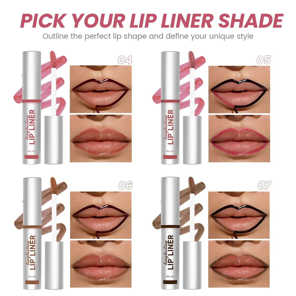 1PC Peel Off Lip Liner Matte Lip Tint Contour Tear-off Lip Stain-Applicator for All Skin Types, Create A Charming Makeup Zpaxo