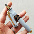 Dandong Nineties Jinlong White Fat Fountain Pen Soviet Union Pure Copper Coated Tip Zpaxo Light Grey F