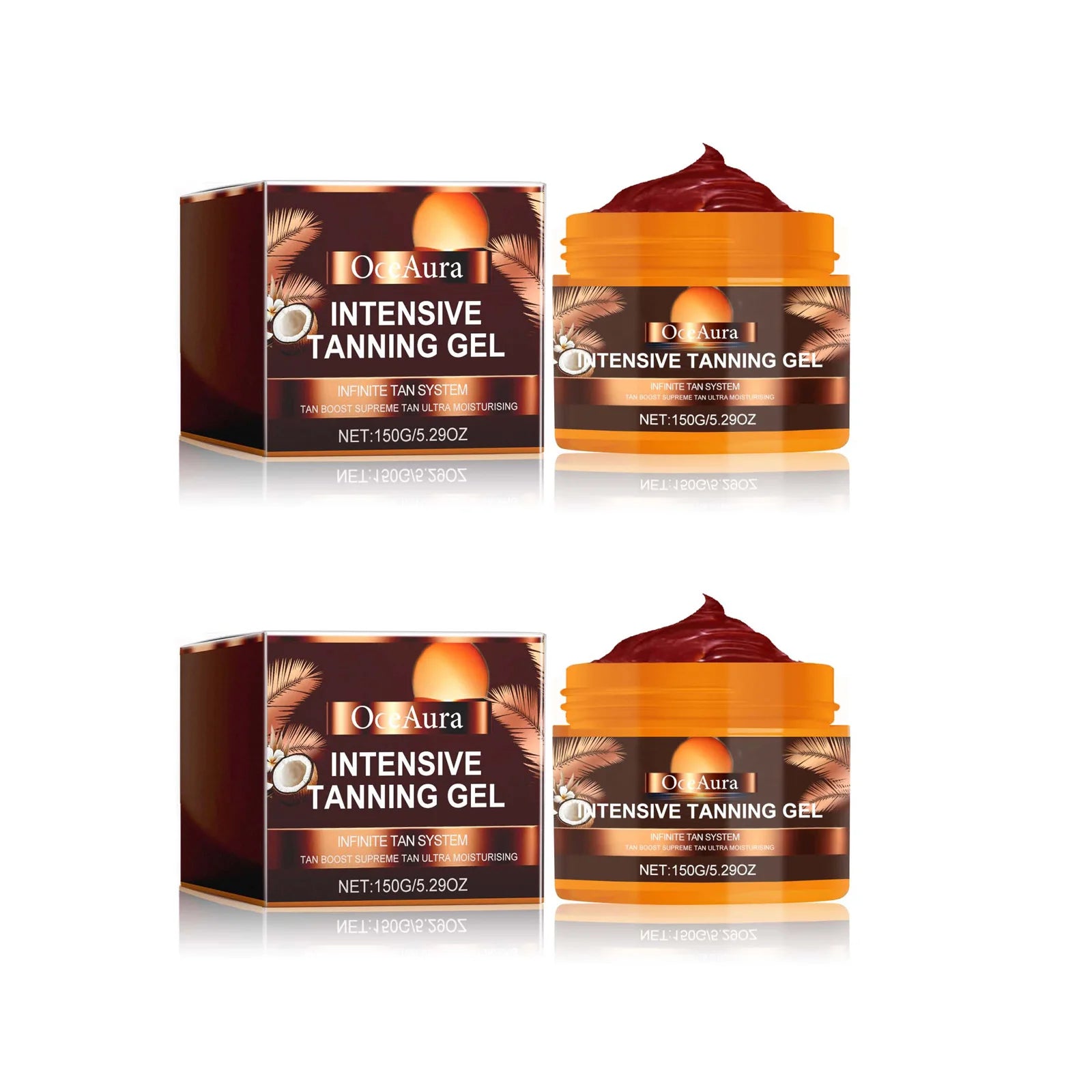 OceAura Self Tanning Gel & Cream Set | Sunless Bronzer Self Tanner Set Zpaxo 2Pcs